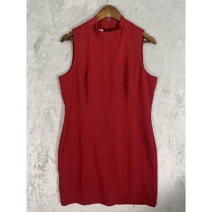 Newport News Red Sleeveless Sheath Dress